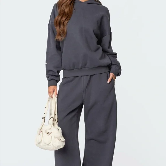 Edikted Gray Oversized Relaxed Hoodie - Picture 3 of 5